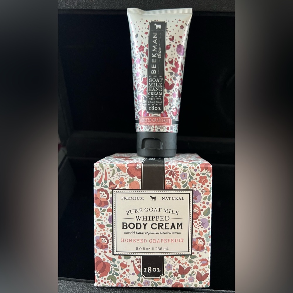 Beekman 1802 Goat Milk 2 pc LOT~NEW honeyed grapefruit ~8oz whip jar & 2oz tube